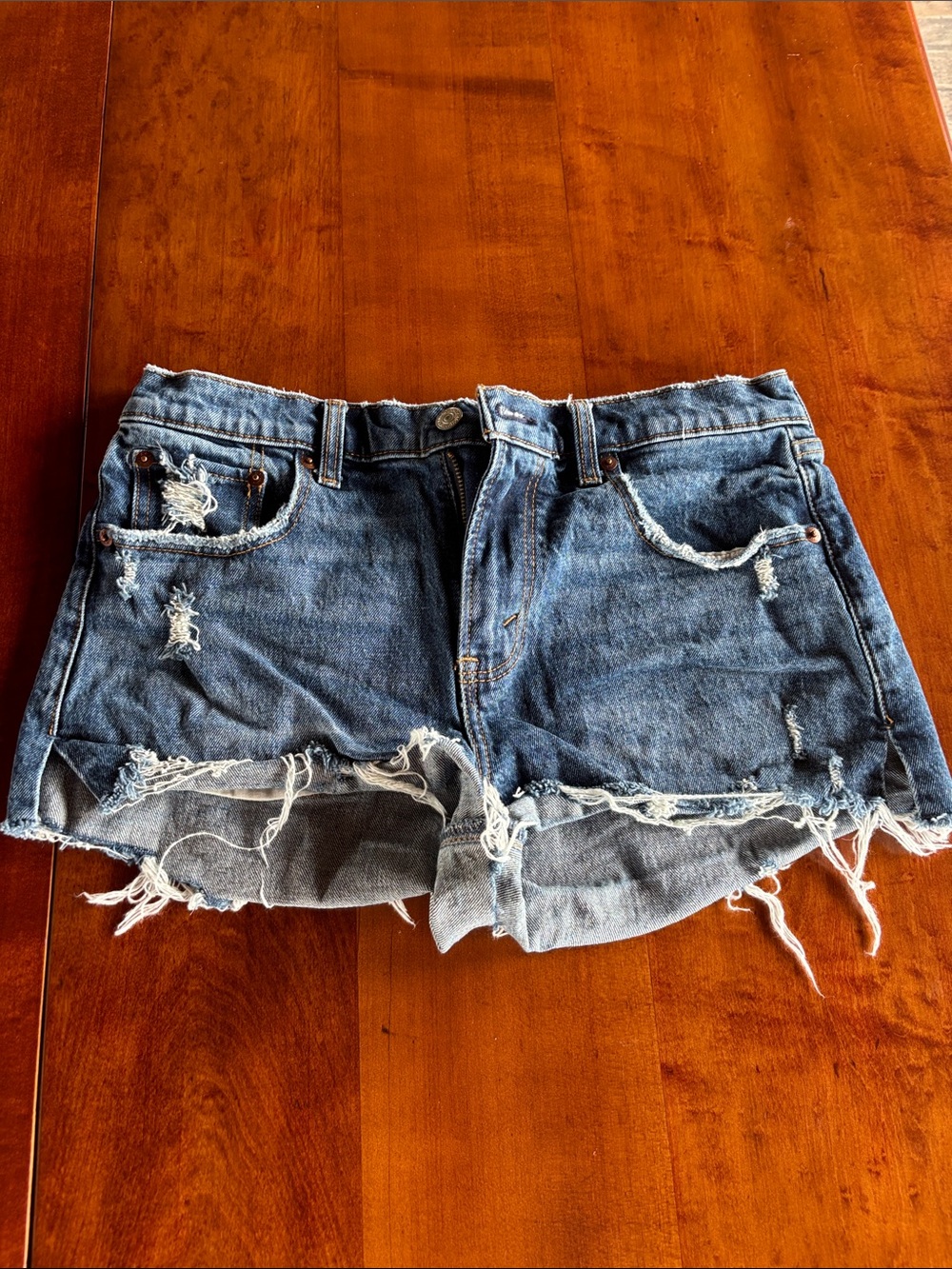 Abercrombie & Fitch Distressed Denim Cutoff Shorts - Blue